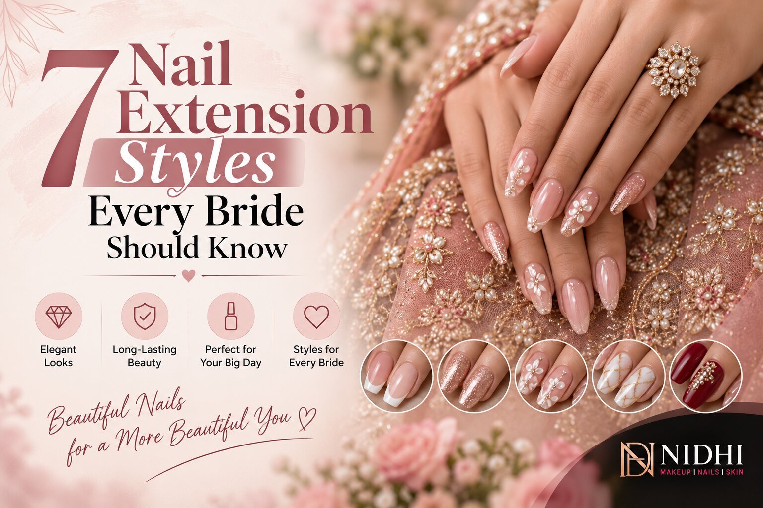 7 Nail Extension Styles Every Bride Should Know